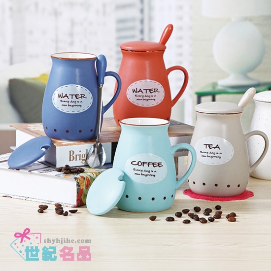 啞光牛奶瓷杯+湯匙